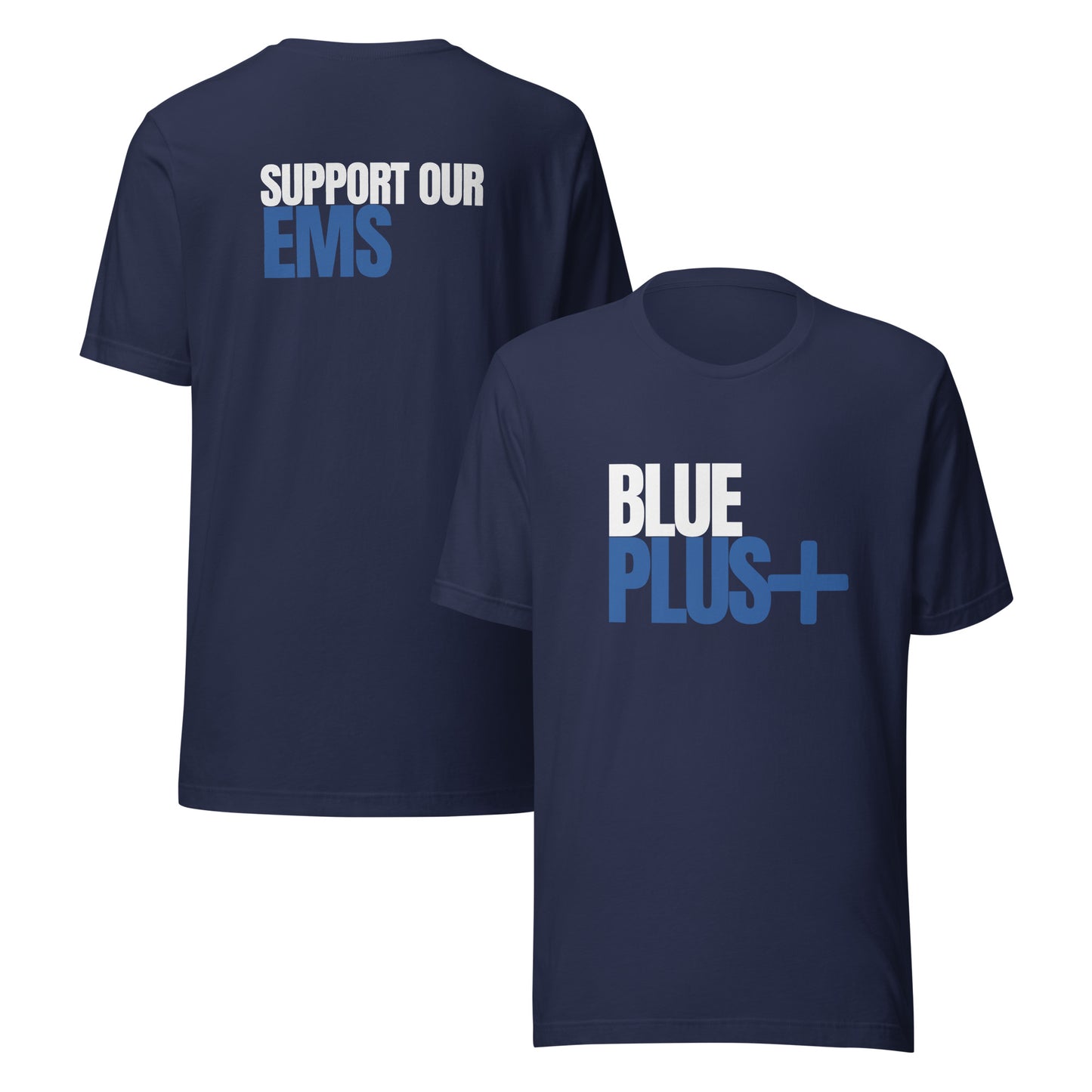 Blue Plus Support Our EMS-Navy-Front and Back View
